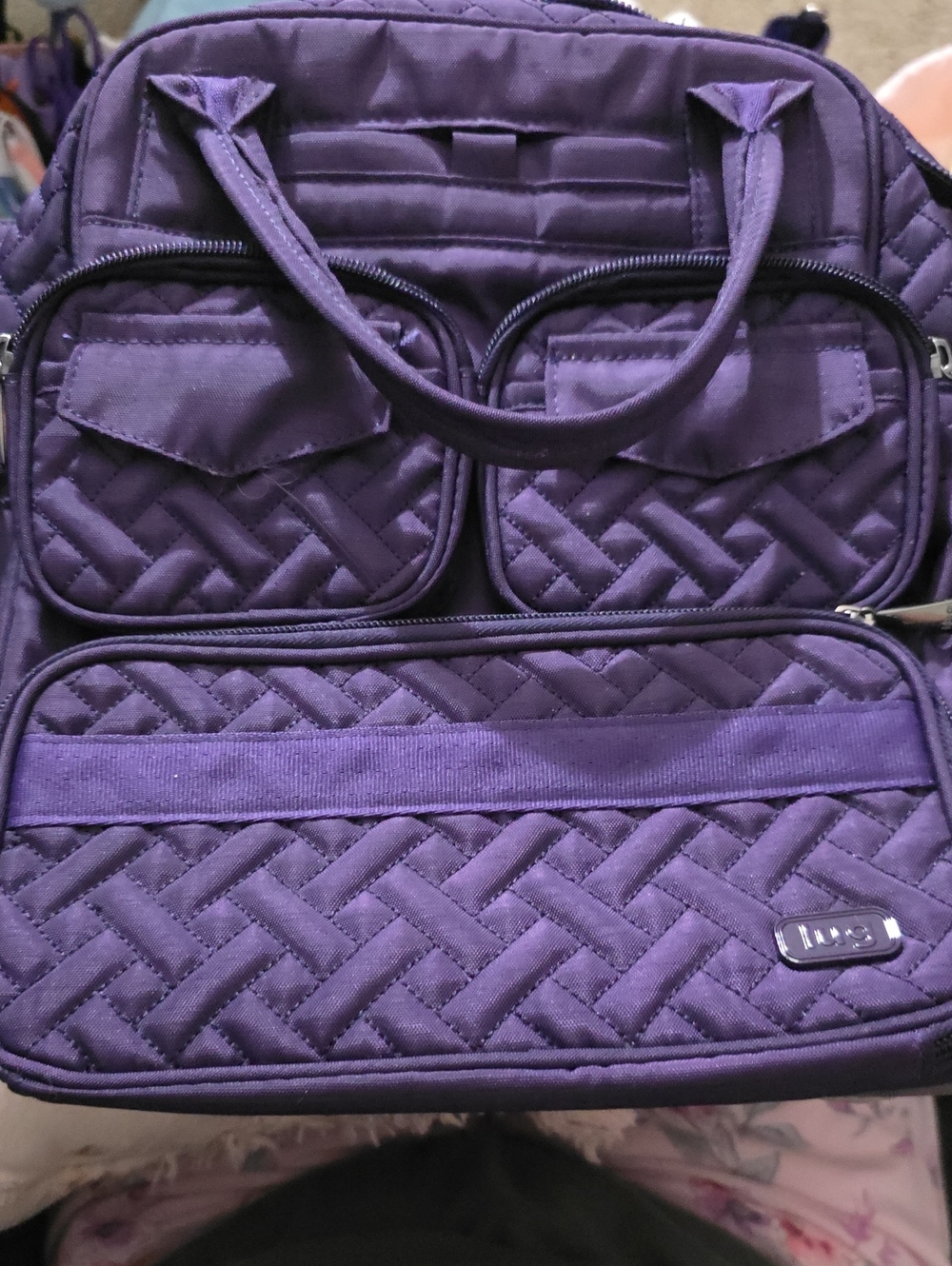 LUG Mini Puddle Jumper. Quilted Purple Travel Tote Bag - Unbranded